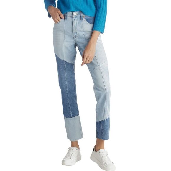 Blank‎ NYC Jeans Women’s 27 Blue Patchwork The Lexington Slim Straight - Picture 12 of 12
